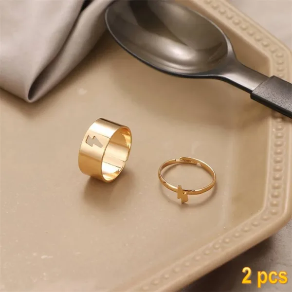 Trendy Butterfly Couple Rings Set for Lovers - Image 14