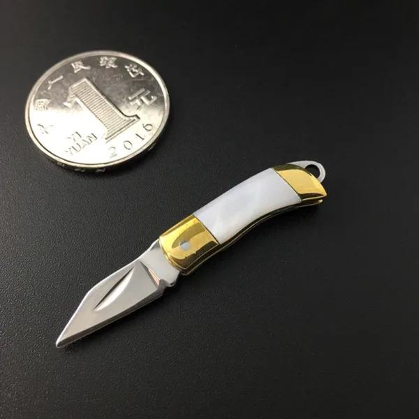 Mini Brass Folding Knife for Keychain EDC - Image 5