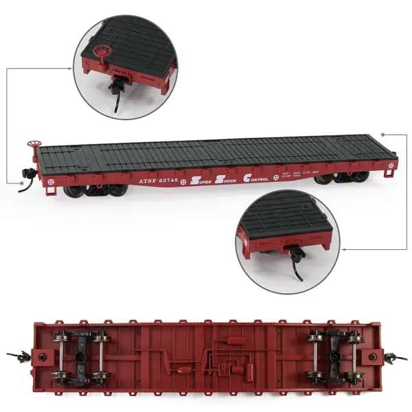 HO Scale 1:87 Flat Car with Shipping Containers - Image 5