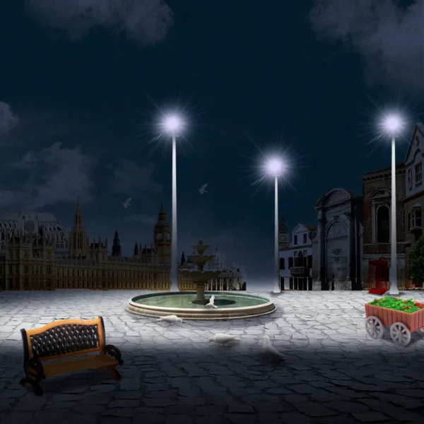 5pcs N Scale 1:160 Plaza Lamppost Set - Image 4