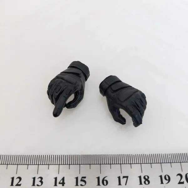 1/6 Scale Black Gloved Hands for Action Figures