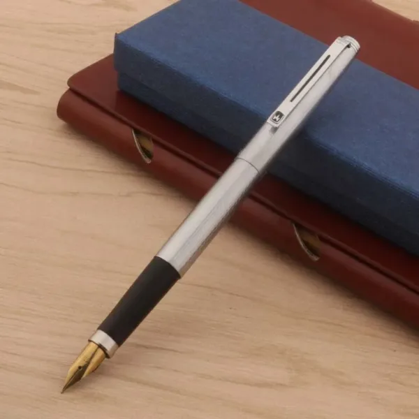 Classic Golden Fountain Pen with Silver Finish - Image 3