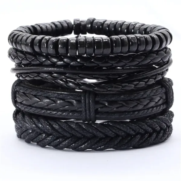 5 Pcs Leather Wrap Bracelets Set for All - Image 17