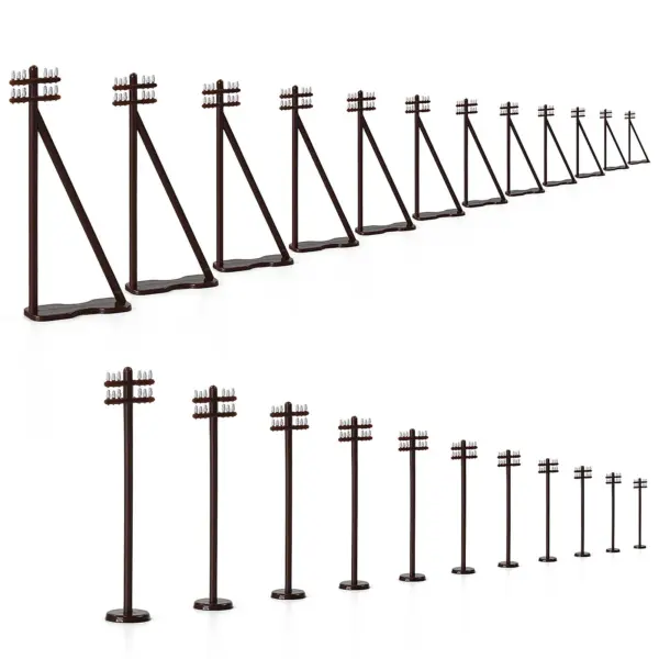 24pcs N Scale Model Train Power Poles Set - Image 2