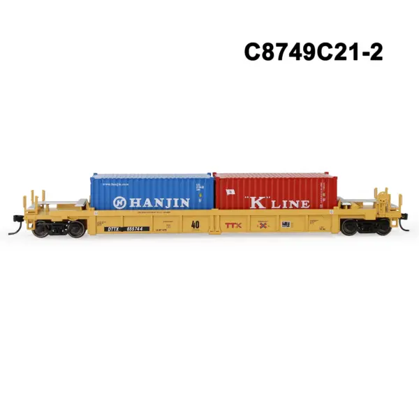 HO Scale 1:87 Well Car with Container Set - Image 15