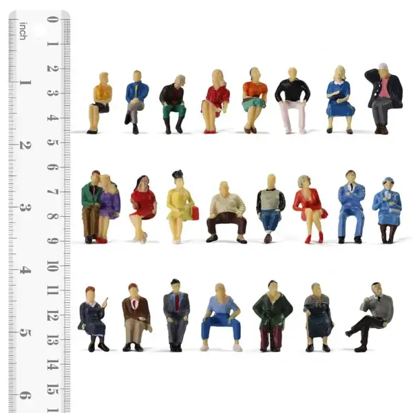 25pcs O Scale Painted Sitting Figures Set - Image 4