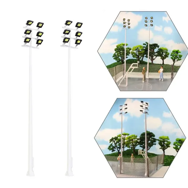 2pcs HO Scale Plaza Lamps with LEDs - Image 2