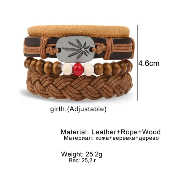 Fashion Multilayer Leather Bracelets Set - Image 5