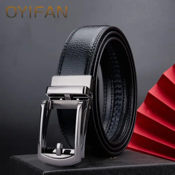 Men's Genuine Leather Automatic Buckle Belt