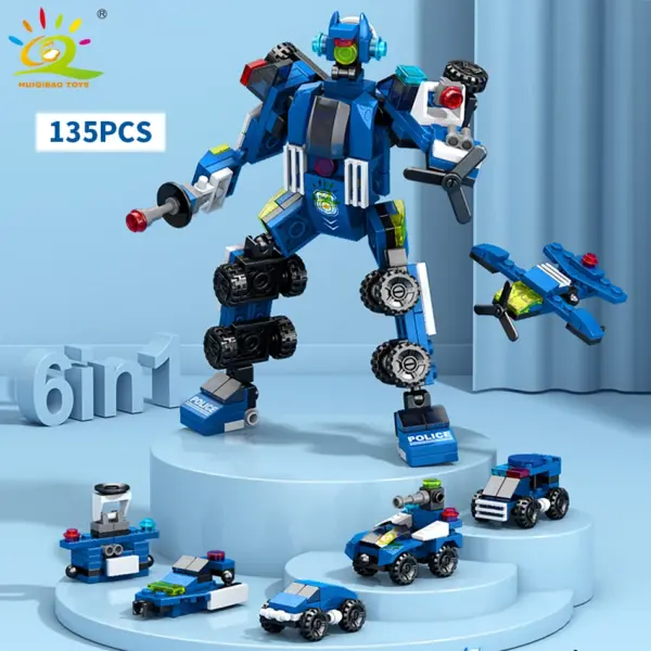 6in1 Police Truck Building Blocks Set - Image 8