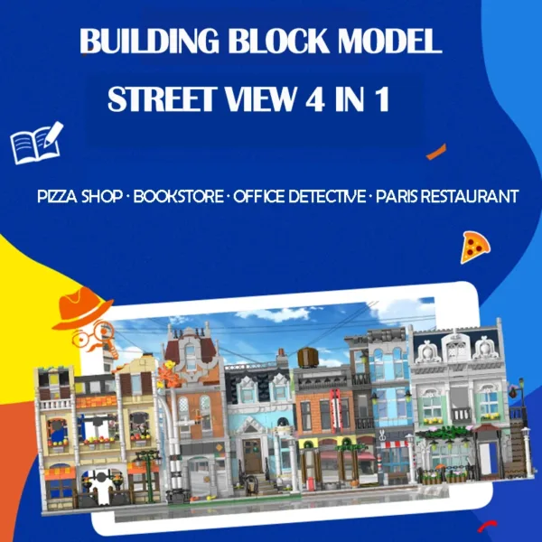 1178pcs Modular Pizza Shop Building Blocks Set - Image 4