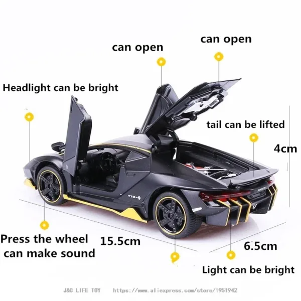 1:32 Lamborghini LP770 LP750 Diecast Car Model - Image 4