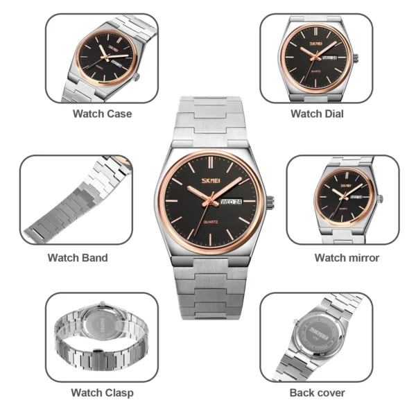 Waterproof Men's Quartz Watch Stainless Steel - Image 5