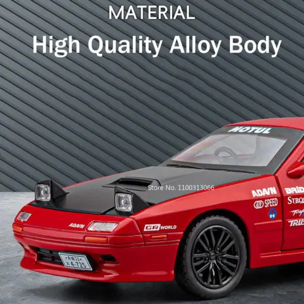 1:32 Mazda RX7 Alloy Car Model with Lights - Image 2