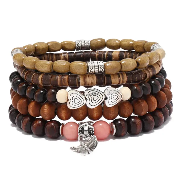 Wood Bead Cactus Charms Bracelet Set - Image 13