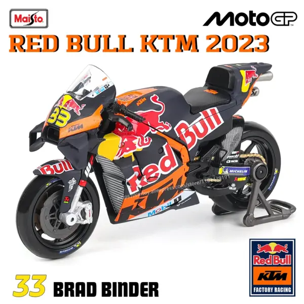 Maisto 1:18 Red Bull KTM Motorcycle Model - Image 7