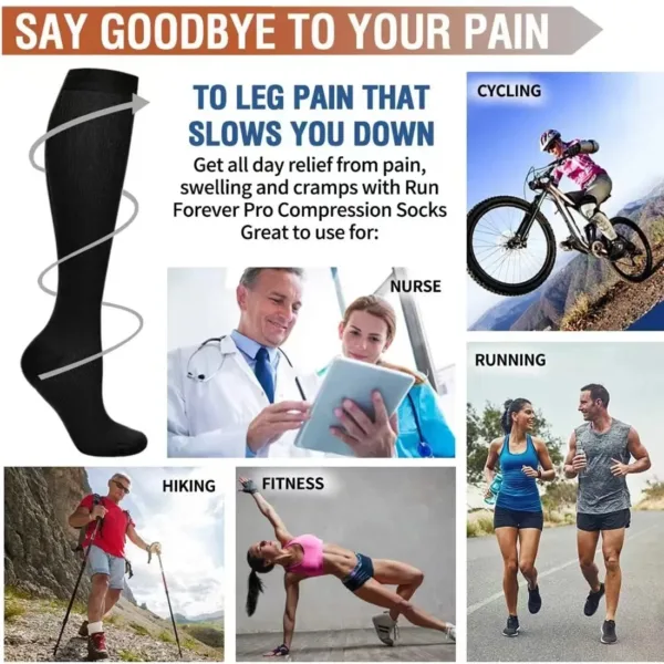 3 Pairs Compression Socks for Men and Women - Image 5