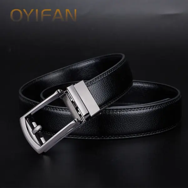 Men's Genuine Leather Automatic Buckle Belt - Image 5