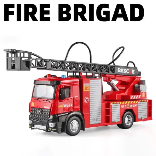 1:18 Scale Red Fire Truck Model Toy - Image 7