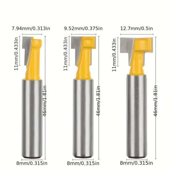 8mm Shank T-Type Keyhole Wood Cutter Set - Image 2