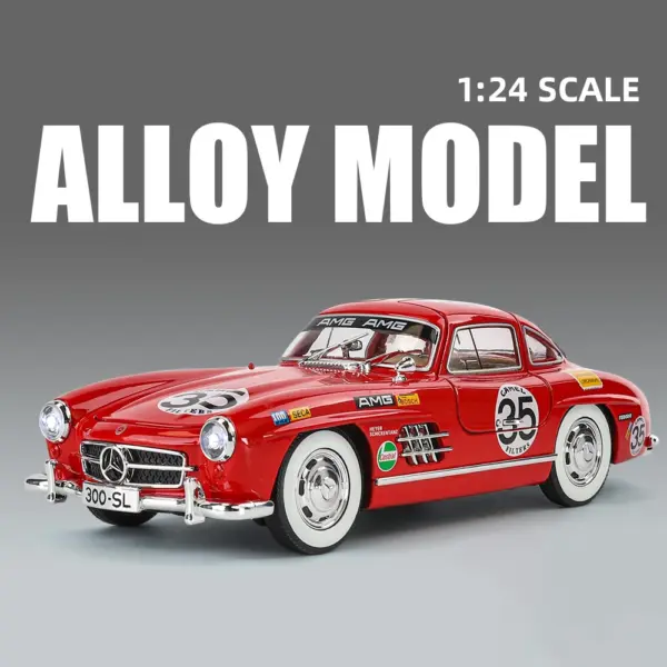 1:24 Mercedes-Benz 300SL Alloy Diecast Model Car - Image 5