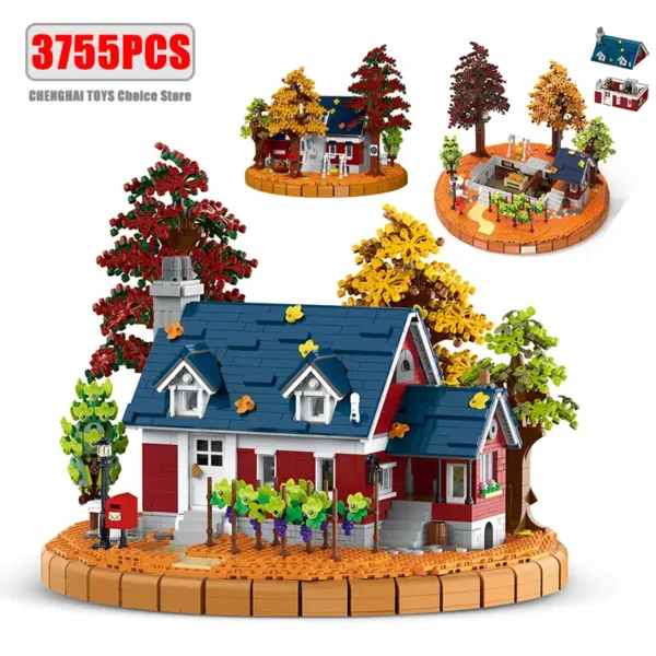 3755PCS Autumn Winery House Building Blocks