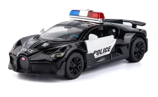 1/32 Bugatti Police Car Metal Diecast Toy - Image 7