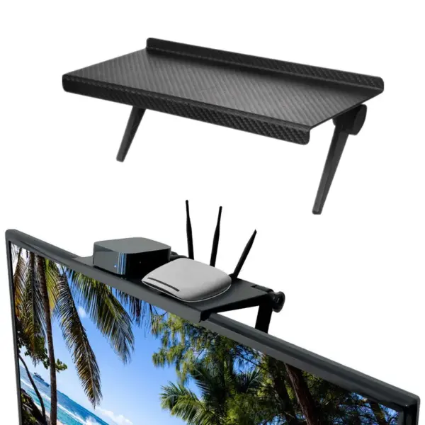 Adjustable TV Screen Top Shelf Storage Rack