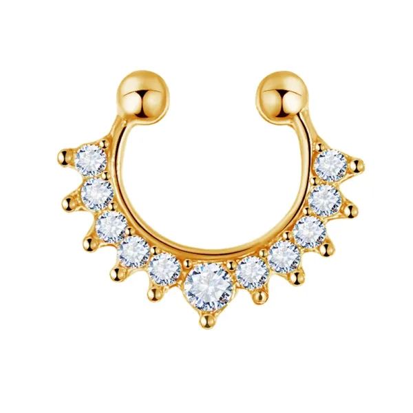 Crystal Butterfly Clip-on Nose Ring Earring - Image 7