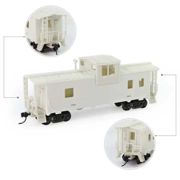 HO Scale 1:87 Unassembled Caboose Model Wagon - Image 4