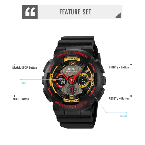 Dual Display Waterproof Sport Watch for Men - Image 4