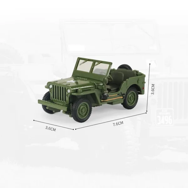 1/43 Scale Military Jeep Willys Diecast Model - Image 2