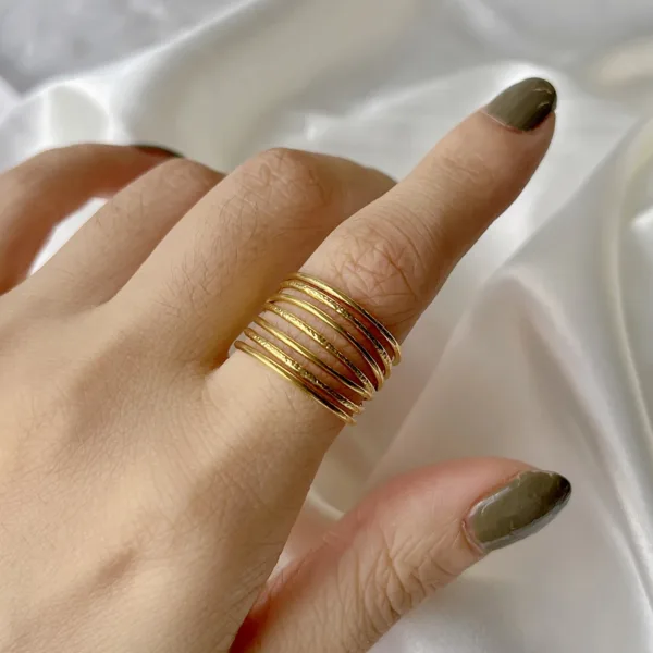 Geometric Multi-Layer Stainless Steel Rings - Image 4