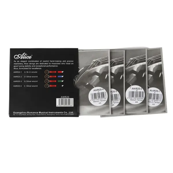 Alice AWR20 Viola Strings Set Medium Tension - Image 3