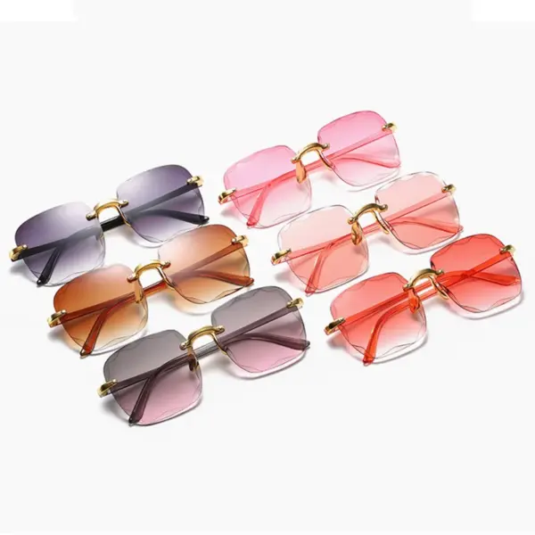 Rimless Women's Gradient Fashion Sunglasses - Image 2