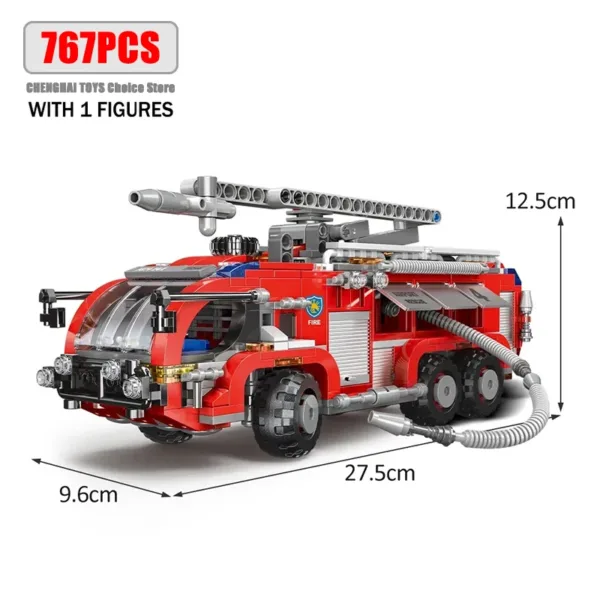 City Firefighter Rescue Vehicle Building Block Set - Image 6