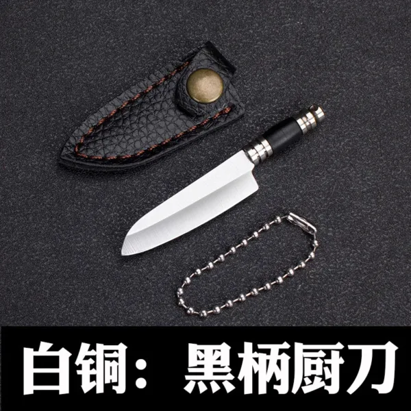 Mini Folding Damascus Design Keychain Knife - Image 8