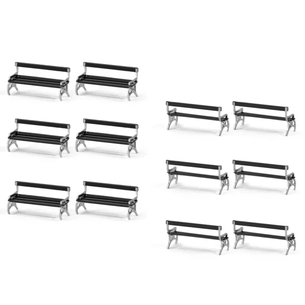 HO Scale 1:87 Garden Park Benches Set - Image 9