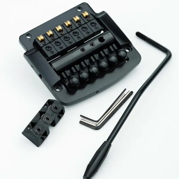 Tremolo Guitar Bridge with String Lock - Black