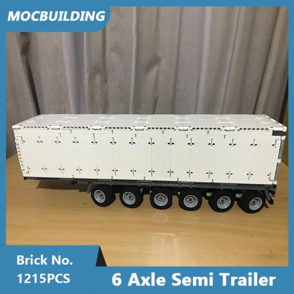 MOC Building Blocks 6 Axle Semi Trailer 1215PCS