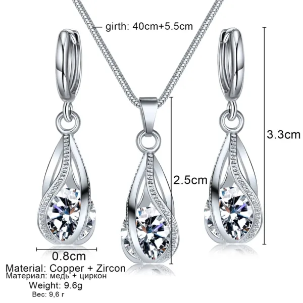 Elegant Silver Necklace and Earrings Set - Image 6