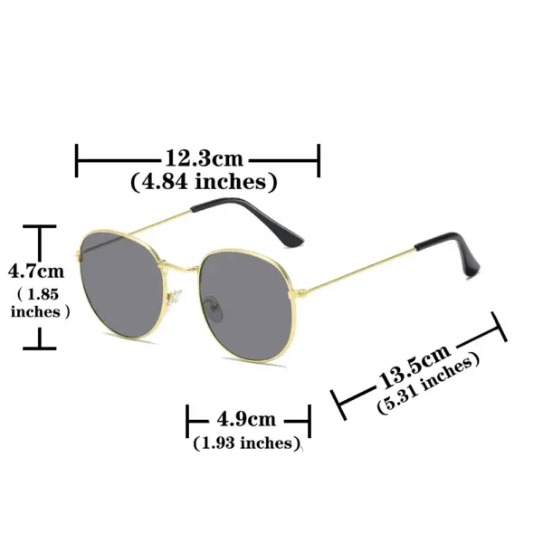 Vintage Round Metal Sunglasses for Women - Image 6