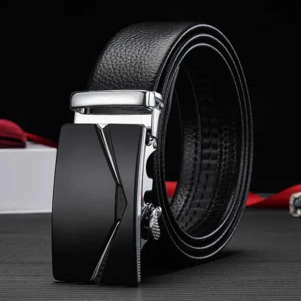 Men's Genuine Leather Automatic Ratchet Belt - Image 7