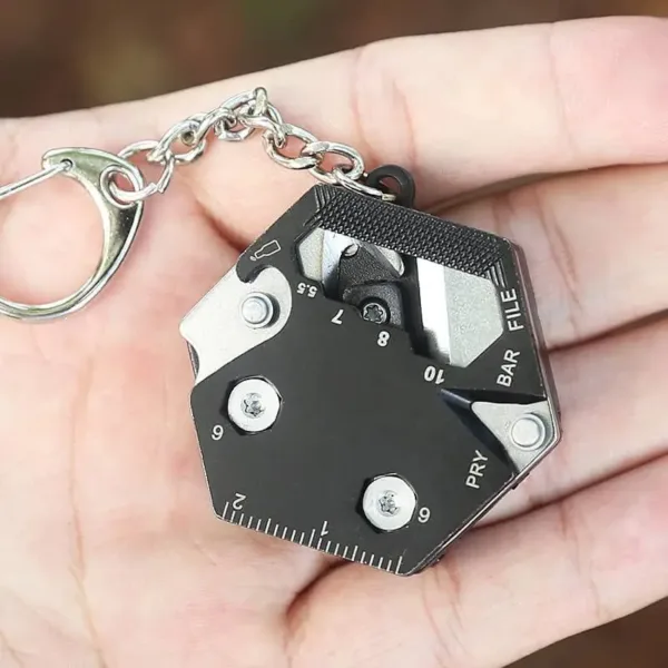 Multifunctional Hexagon Tool Keychain Gadget