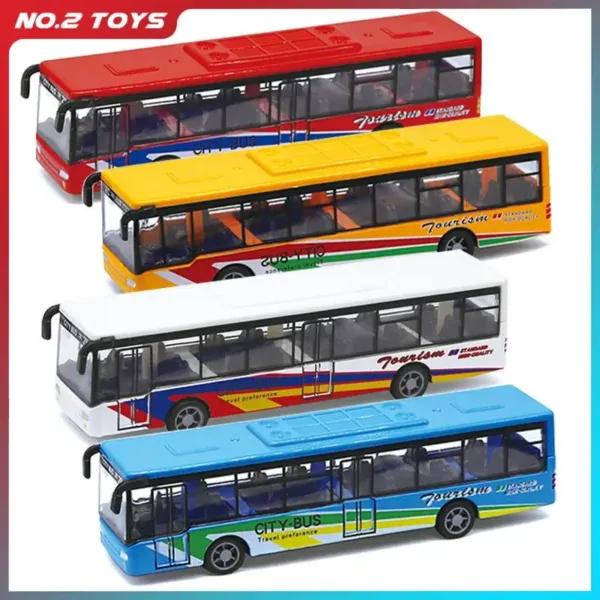 15CM Pull Back Alloy Bus Toy for Kids