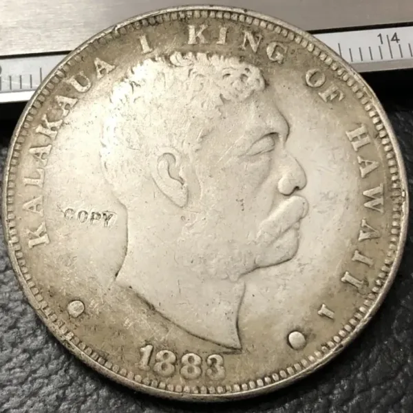 1883 Hawaii Silver Plated Dollar Replica - Image 2