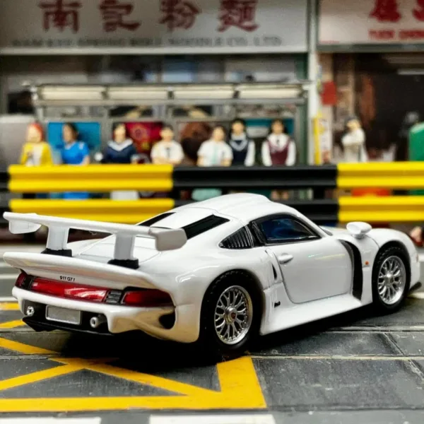 1/64 Scale Porsche 911 GT1 White Diecast Model - Image 3