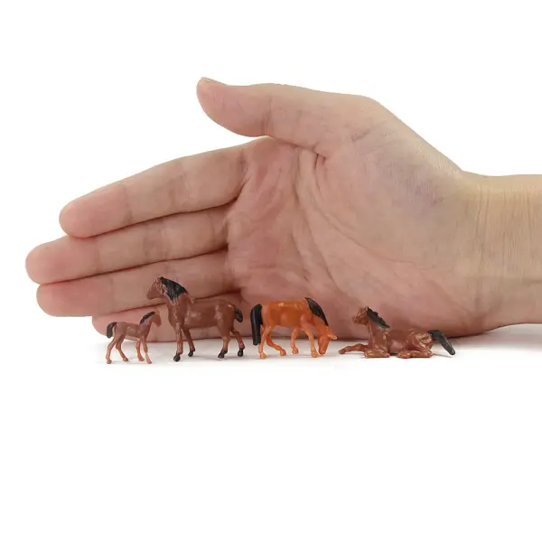 30pcs HO Scale Brown Horse Model Set - Image 2