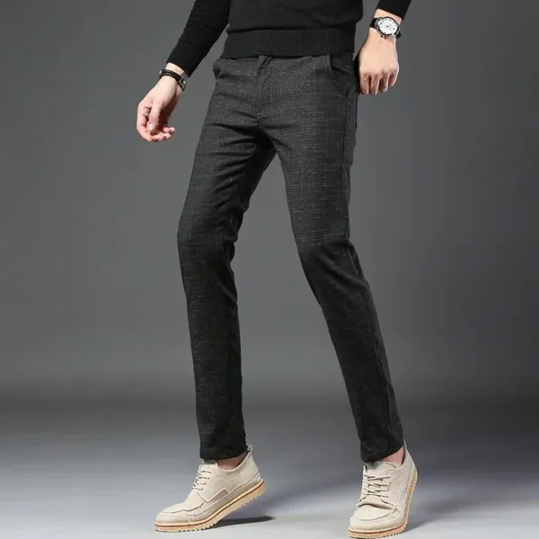 Men's Slim Fit Plaid Dress Pants - Image 8