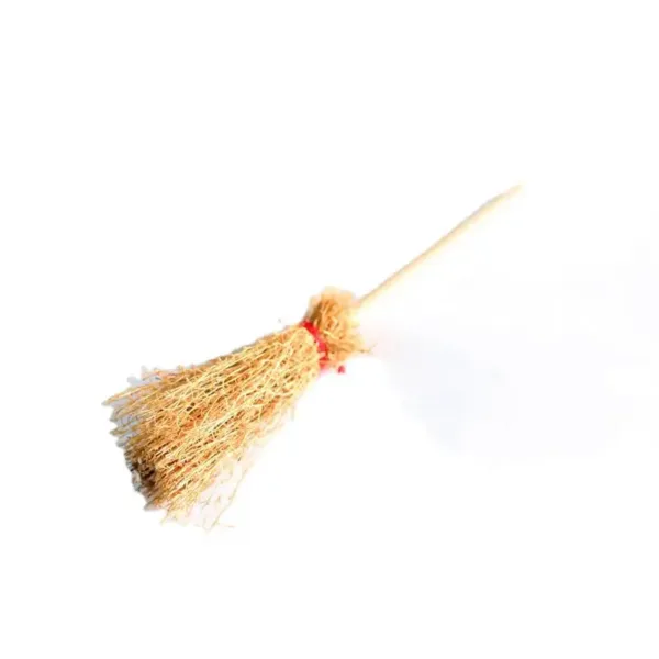 6Pcs Mini Straw Brooms with Red Rope - Image 5